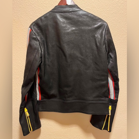 New Gucci Logo Leather Bomber Jacket Size 48 / US L - Picture 11 of 16